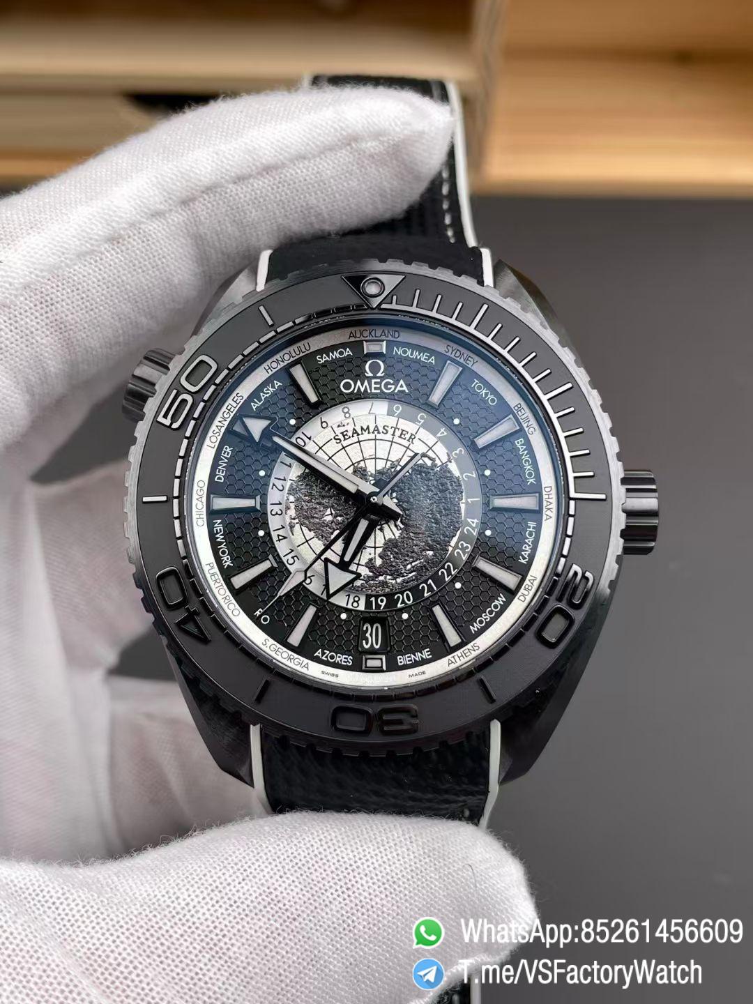 VSF Seamaster Planet Ocean 600m Worldtimer 45.5mm GMT Black Ceramic Case Black Dial Super Clone 8938 Movement 03 VSF Seamaster Planet Ocean 600m Worldtimer 45.5mm GMT Black Ceramic Case Black Dial Super Clone 8938 Movement 03