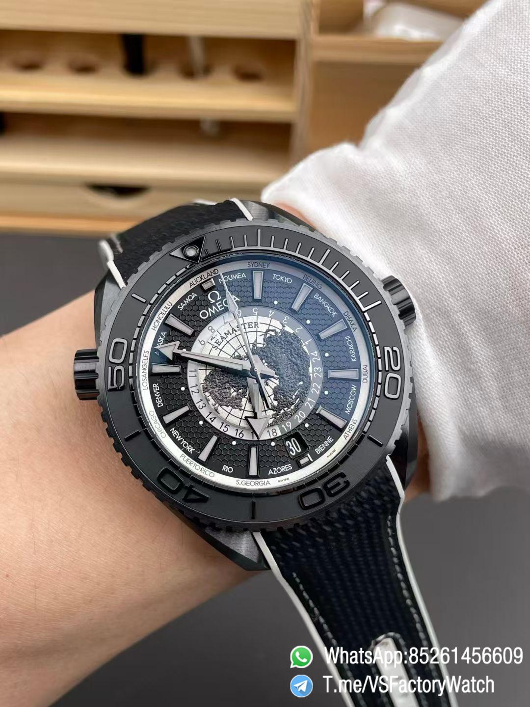 VSF Seamaster Planet Ocean 600m Worldtimer 45.5mm GMT Black Ceramic Case Black Dial Super Clone 8938 Movement 09 VSF Seamaster Planet Ocean 600m Worldtimer 45.5mm GMT Black Ceramic Case Black Dial Super Clone 8938 Movement 09
