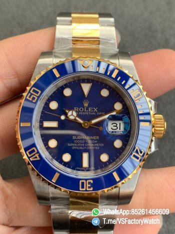Swiss Grade VSF Submariner 116613LB Blue Dial Blue Ceramic Bezel Steel YG Two Tone Bracelet 904L Steel Case VS3135 01
