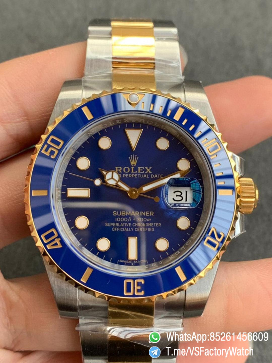 Swiss Grade VSF Submariner 116613LB Blue Dial Blue Ceramic Bezel Steel YG Two Tone Bracelet 904L Steel Case VS3135 01 Swiss Grade VSF Submariner 116613LB Blue Dial Blue Ceramic Bezel Steel YG Two Tone Bracelet 904L Steel Case VS3135 01