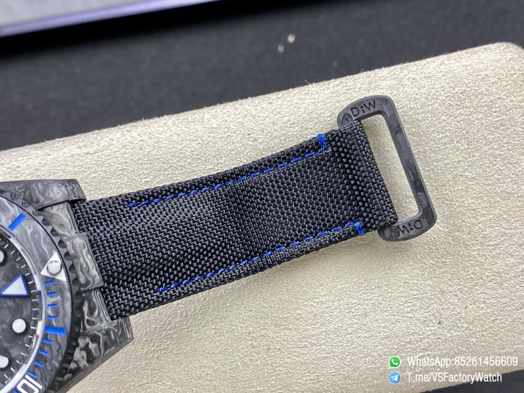 VS Factory Diw Submariner Black Carbon Case and Dial Black Carbon Bezel with Blue Indexes Black Nylon Strap DD3135 Movement 08 VS Factory Diw Submariner Black Carbon Case and Dial Black Carbon Bezel with Blue Indexes Black Nylon Strap DD3135 Movement 08