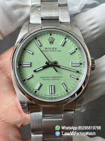 VS Factory Oyster Perpetual 36 Pistachio Green Dial 126000 Oyster Bracelet DanDong 3230 72 Hours Power Reserve 00