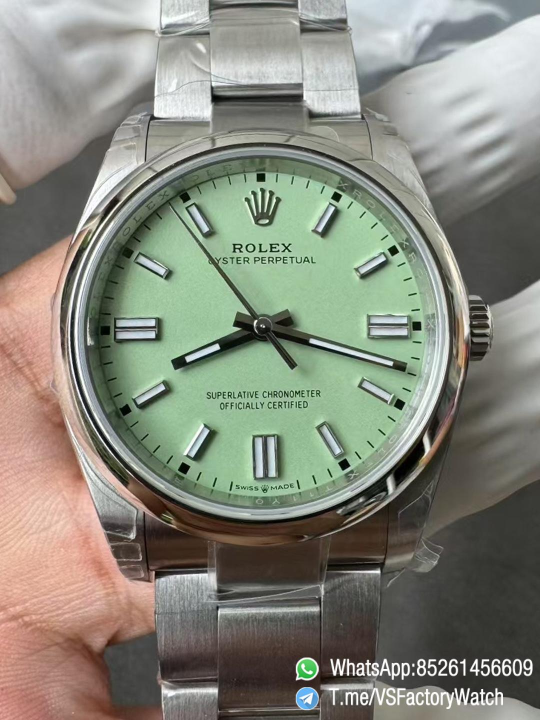 VS Factory Oyster Perpetual 36 Pistachio Green Dial 126000 Oyster Bracelet DanDong 3230 72 Hours Power Reserve 00 VS Factory Oyster Perpetual 36 Pistachio Green Dial 126000 Oyster Bracelet DanDong 3230 72 Hours Power Reserve 00