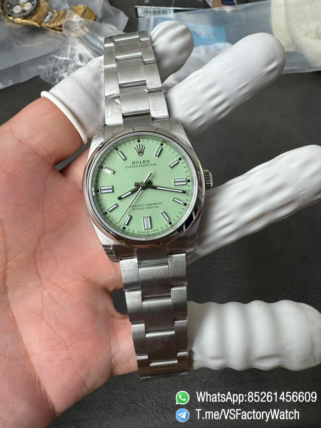 VS Factory Oyster Perpetual 36 Pistachio Green Dial 126000 Oyster Bracelet DanDong 3230 72 Hours Power Reserve 01 VS Factory Oyster Perpetual 36 Pistachio Green Dial 126000 Oyster Bracelet DanDong 3230 72 Hours Power Reserve 01