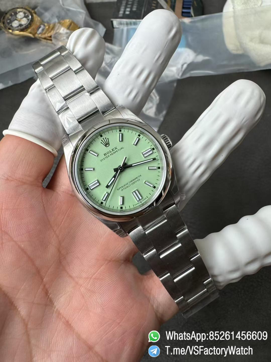 VS Factory Oyster Perpetual 36 Pistachio Green Dial 126000 Oyster Bracelet DanDong 3230 72 Hours Power Reserve 03 VS Factory Oyster Perpetual 36 Pistachio Green Dial 126000 Oyster Bracelet DanDong 3230 72 Hours Power Reserve 03