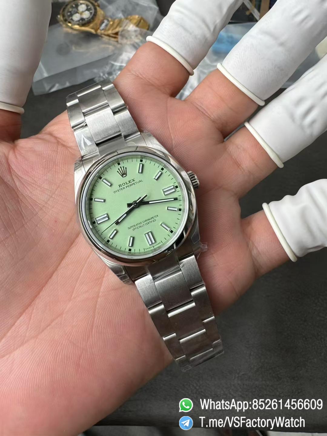 VS Factory Oyster Perpetual 36 Pistachio Green Dial 126000 Oyster Bracelet DanDong 3230 72 Hours Power Reserve 04 VS Factory Oyster Perpetual 36 Pistachio Green Dial 126000 Oyster Bracelet DanDong 3230 72 Hours Power Reserve 04