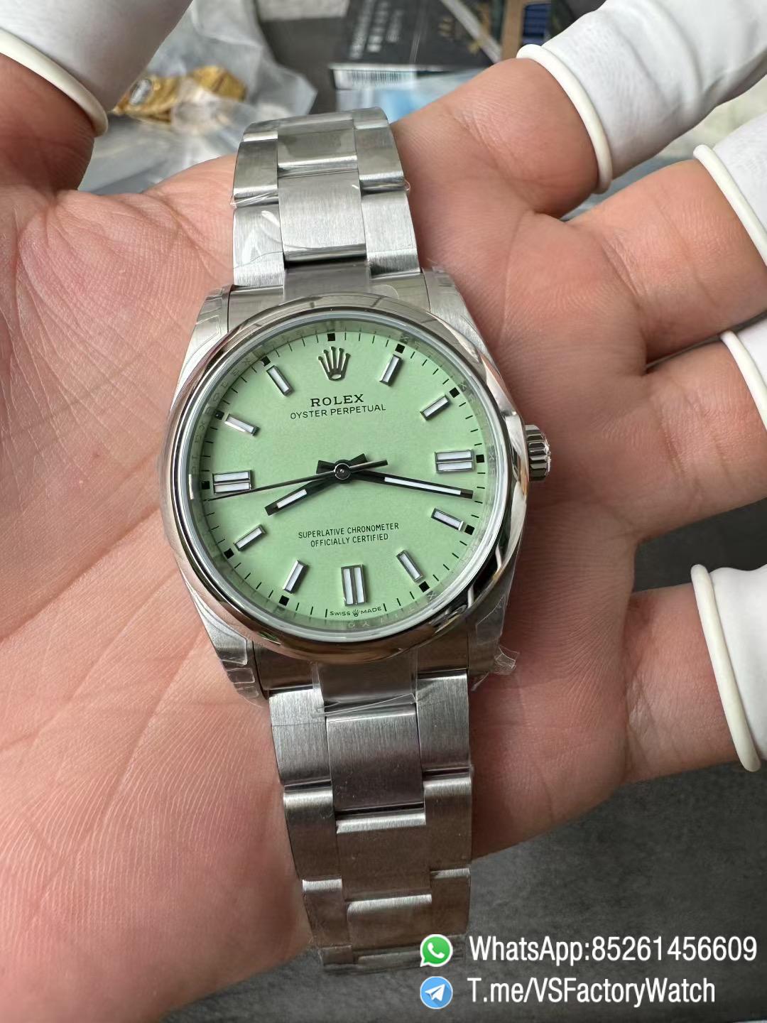 VS Factory Oyster Perpetual 36 Pistachio Green Dial 126000 Oyster Bracelet DanDong 3230 72 Hours Power Reserve 05 VS Factory Oyster Perpetual 36 Pistachio Green Dial 126000 Oyster Bracelet DanDong 3230 72 Hours Power Reserve 05