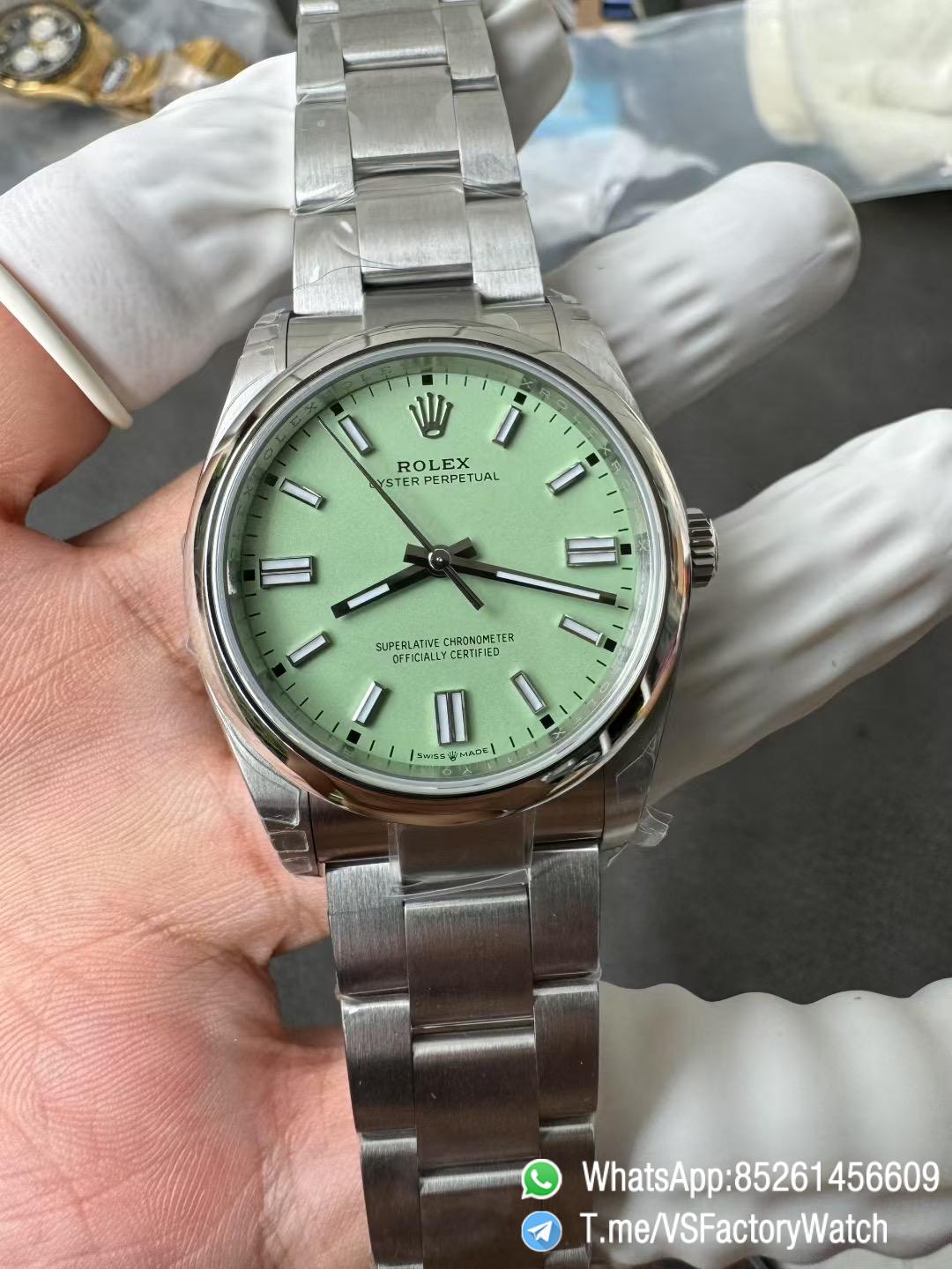 VS Factory Oyster Perpetual 36 Pistachio Green Dial 126000 Oyster Bracelet DanDong 3230 72 Hours Power Reserve 06 VS Factory Oyster Perpetual 36 Pistachio Green Dial 126000 Oyster Bracelet DanDong 3230 72 Hours Power Reserve 06