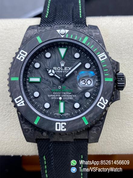 VS Factory Submariner DIW Black Carbon Case Black Carbon Dial Black Carbon Bezel with Green Indexes Black Nylon Strap DD3135 Movement 00 VS Factory Submariner DIW Black Carbon Case Black Carbon Dial Black Carbon Bezel with Green Indexes Black Nylon Strap DD3135 Movement 00