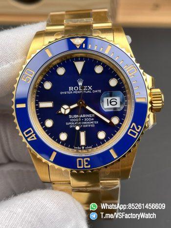 VS Factory Submariner Date 41mm 126618LB Blue Dial Blue Ceramica Bezel Yellow Gold and 904L Steel DanDong 3235 Movement 00