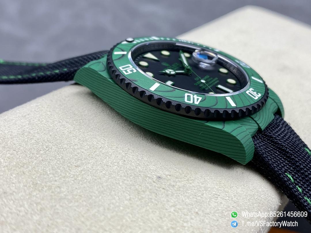 VS Factory Watches Submariner DIW 40mm Green Carbon Case and Bezel Black Carbon Dial Black Nylon Strap DanDong 3135 Movement 05 VS Factory Watches Submariner DIW 40mm Green Carbon Case and Bezel Black Carbon Dial Black Nylon Strap DanDong 3135 Movement 05