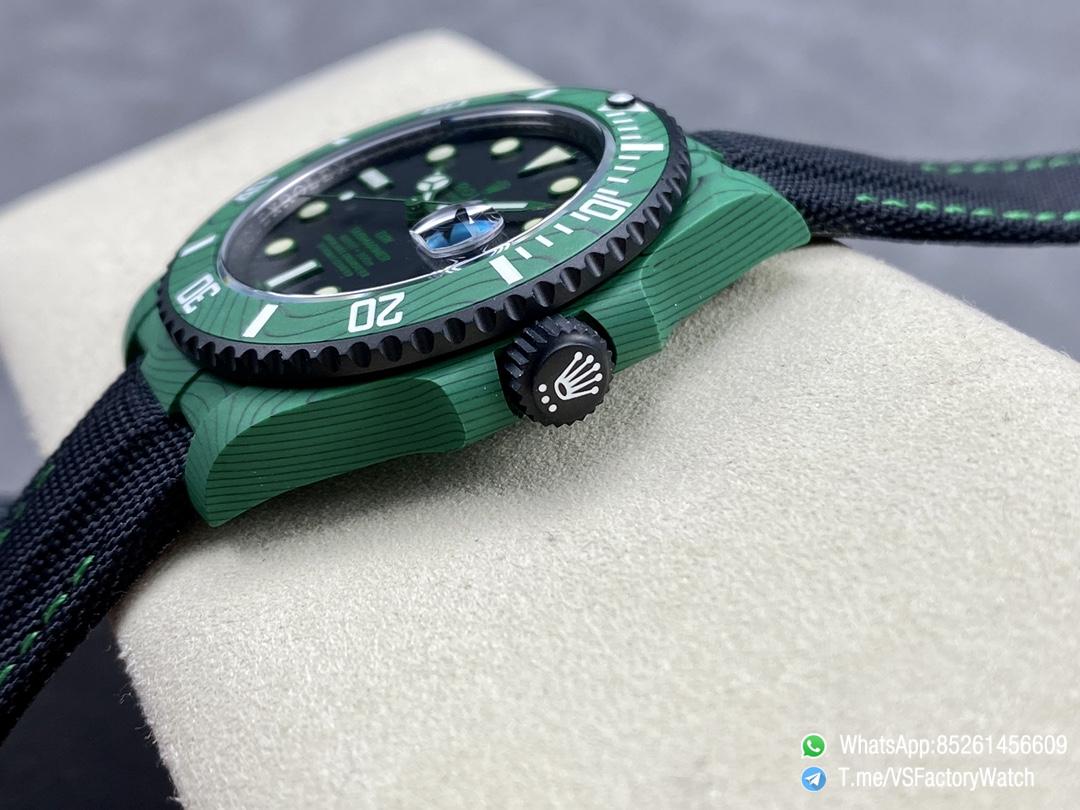 VS Factory Watches Submariner DIW 40mm Green Carbon Case and Bezel Black Carbon Dial Black Nylon Strap DanDong 3135 Movement 06 VS Factory Watches Submariner DIW 40mm Green Carbon Case and Bezel Black Carbon Dial Black Nylon Strap DanDong 3135 Movement 06