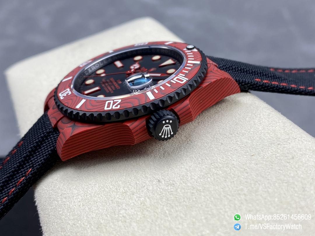 VS Factory Watches Submariner DIW 40mm Red Carbon Case and Bezel Black Carbon Dial Black Nylon Strap DanDong 3135 Movement 06 VS Factory Watches Submariner DIW 40mm Red Carbon Case and Bezel Black Carbon Dial Black Nylon Strap DanDong 3135 Movement 06