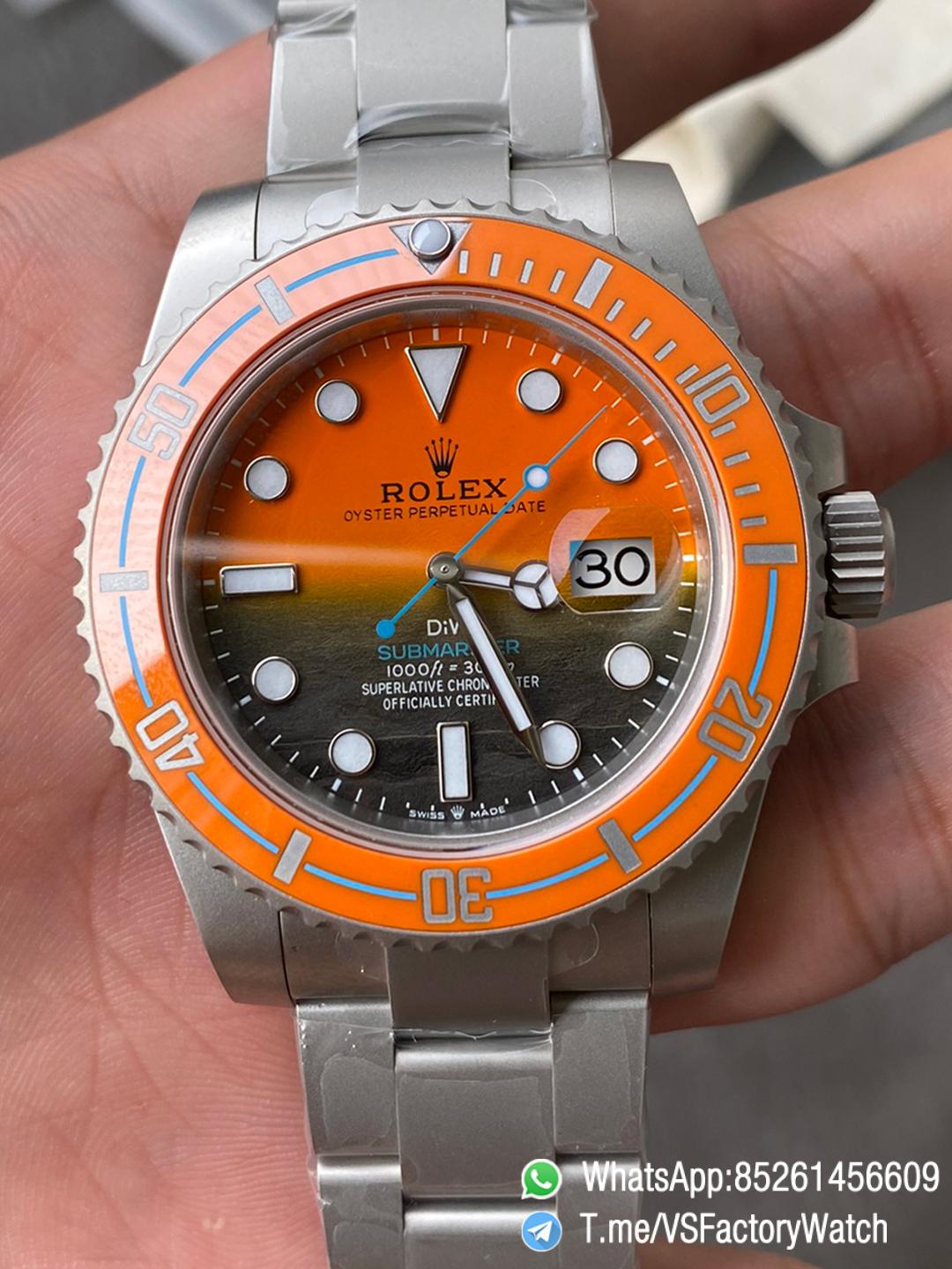 VS Factory Watches Submariner DIW Sandblasted Orange Ceramic Bezel Orange and Black Dial Oyster Bracelet DanDong 3135 Movement 00 VS Factory Watches Submariner DIW Sandblasted Orange Ceramic Bezel Orange and Black Dial Oyster Bracelet DanDong 3135 Movement 00