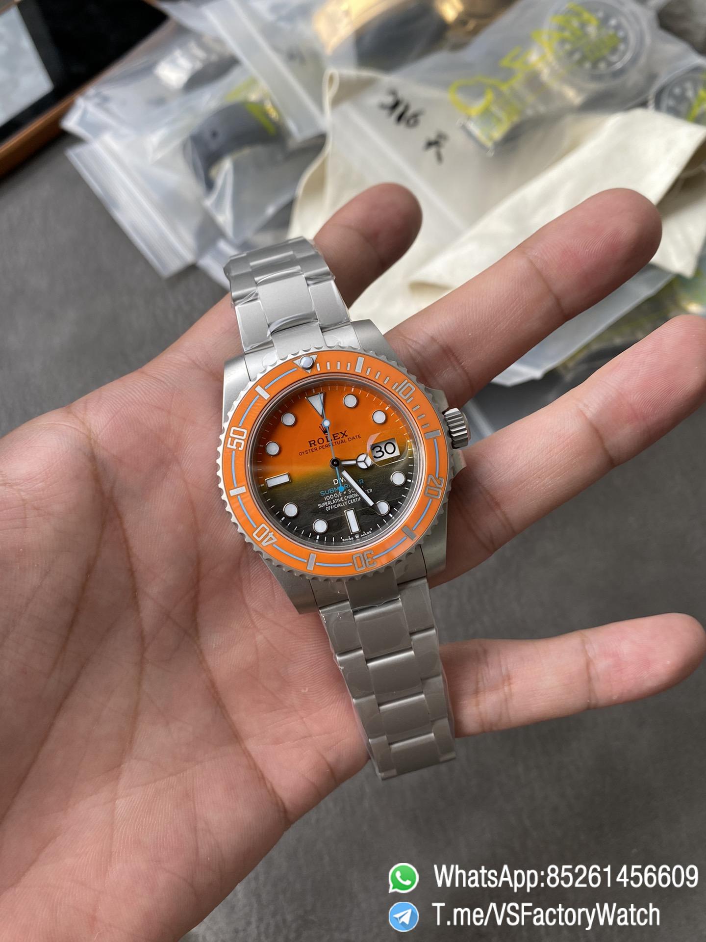 VS Factory Watches Submariner DIW Sandblasted Orange Ceramic Bezel Orange and Black Dial Oyster Bracelet DanDong 3135 Movement 01 VS Factory Watches Submariner DIW Sandblasted Orange Ceramic Bezel Orange and Black Dial Oyster Bracelet DanDong 3135 Movement 01