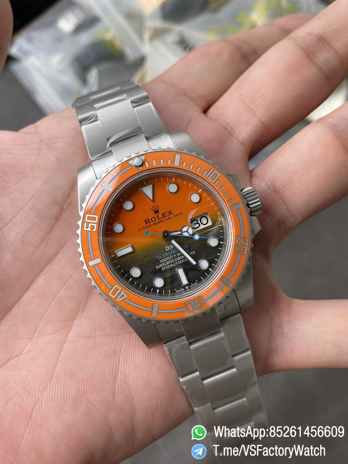 VS Factory Watches Submariner DIW Sandblasted Orange Ceramic Bezel Orange and Black Dial Oyster Bracelet DanDong 3135 Movement 02 VS Factory Watches Submariner DIW Sandblasted Orange Ceramic Bezel Orange and Black Dial Oyster Bracelet DanDong 3135 Movement 02