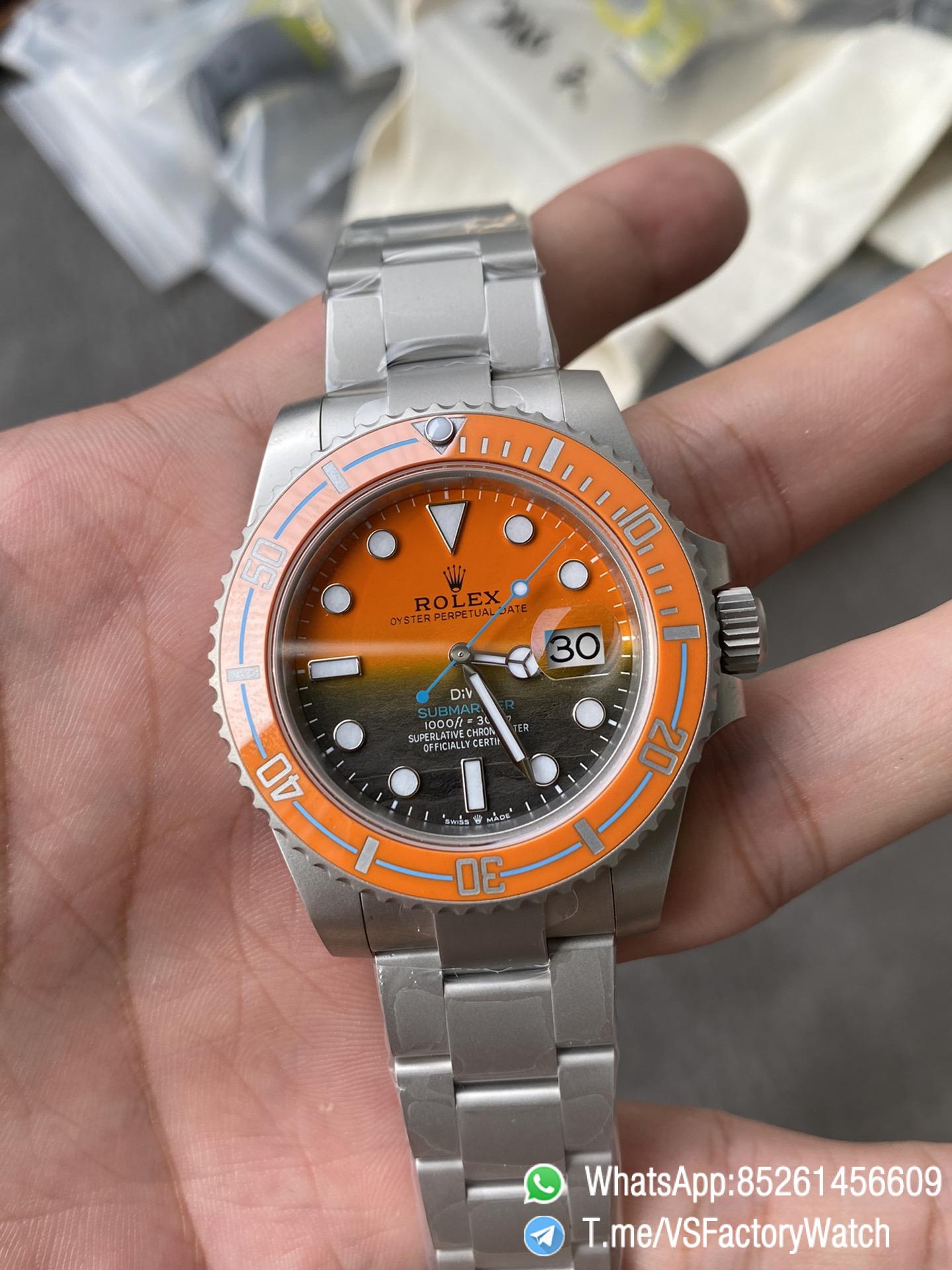 VS Factory Watches Submariner DIW Sandblasted Orange Ceramic Bezel Orange and Black Dial Oyster Bracelet DanDong 3135 Movement 03 VS Factory Watches Submariner DIW Sandblasted Orange Ceramic Bezel Orange and Black Dial Oyster Bracelet DanDong 3135 Movement 03
