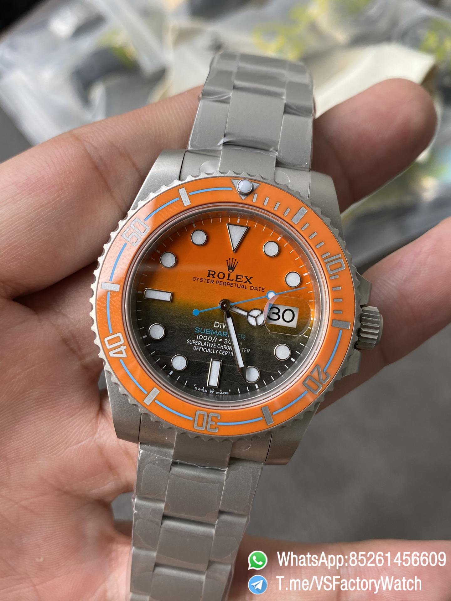 VS Factory Watches Submariner DIW Sandblasted Orange Ceramic Bezel Orange and Black Dial Oyster Bracelet DanDong 3135 Movement 04 VS Factory Watches Submariner DIW Sandblasted Orange Ceramic Bezel Orange and Black Dial Oyster Bracelet DanDong 3135 Movement 04