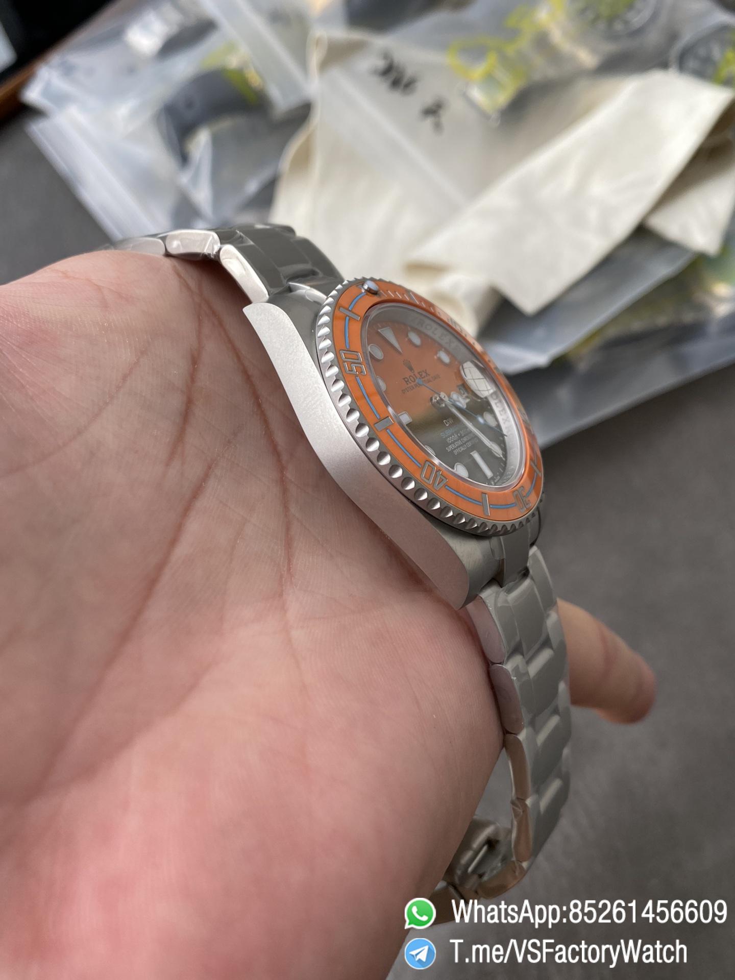 VS Factory Watches Submariner DIW Sandblasted Orange Ceramic Bezel Orange and Black Dial Oyster Bracelet DanDong 3135 Movement 05 VS Factory Watches Submariner DIW Sandblasted Orange Ceramic Bezel Orange and Black Dial Oyster Bracelet DanDong 3135 Movement 05