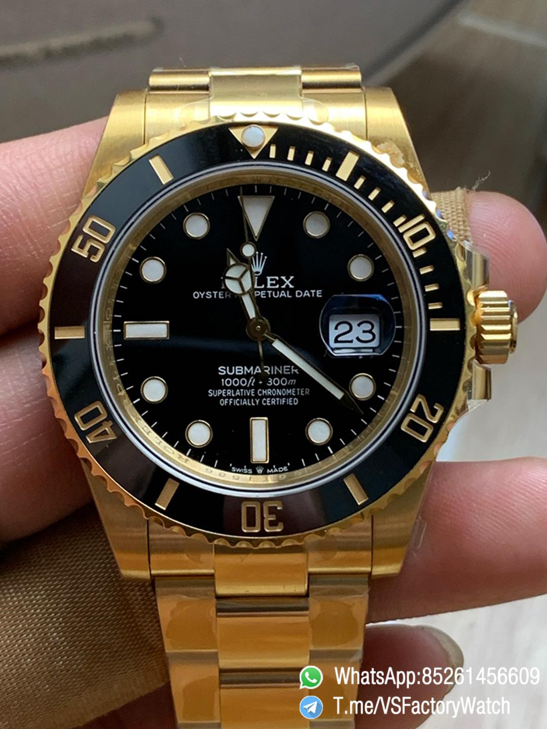 VS Factory Watches Submariner Full Gold Sub 41mm 126618LN Black Dial Black Ceramica Bezel DanDong 3235 Movement 00 VS Factory Watches Submariner Full Gold Sub 41mm 126618LN Black Dial Black Ceramica Bezel DanDong 3235 Movement 00