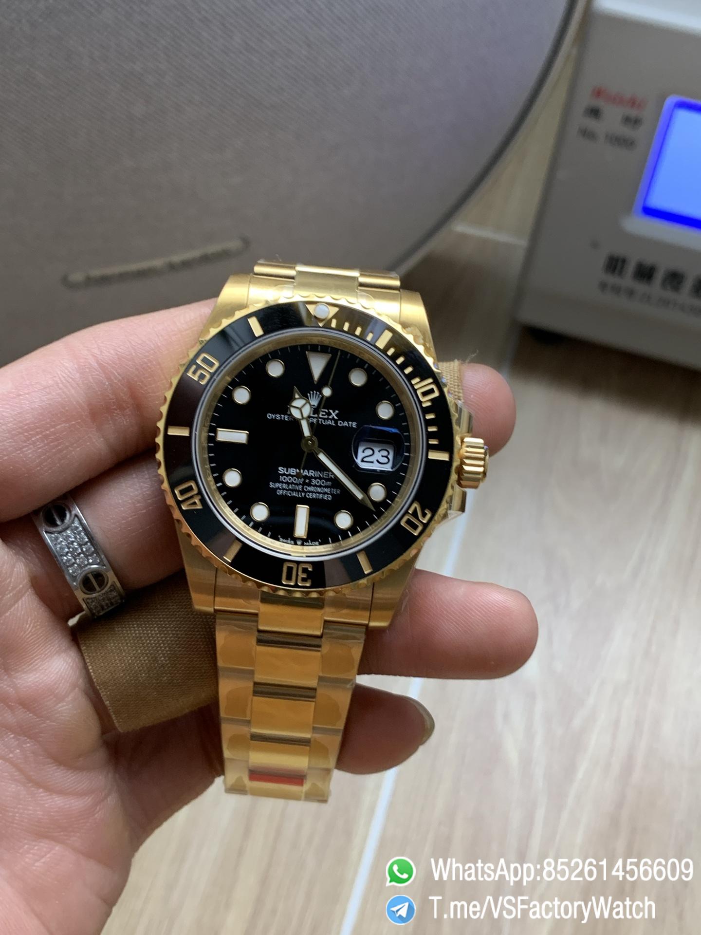 VS Factory Watches Submariner Full Gold Sub 41mm 126618LN Black Dial Black Ceramica Bezel DanDong 3235 Movement 02 VS Factory Watches Submariner Full Gold Sub 41mm 126618LN Black Dial Black Ceramica Bezel DanDong 3235 Movement 02