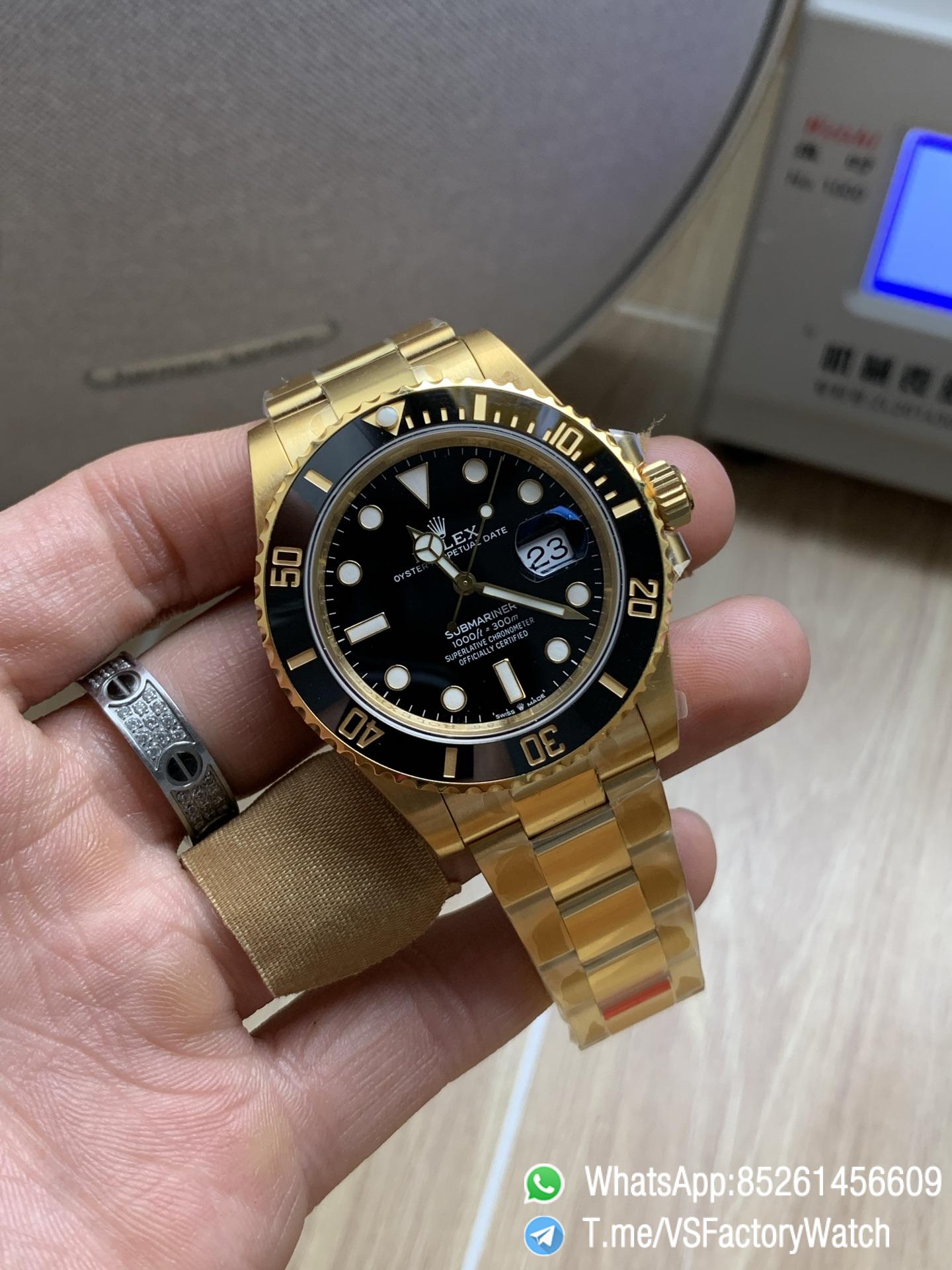 VS Factory Watches Submariner Full Gold Sub 41mm 126618LN Black Dial Black Ceramica Bezel DanDong 3235 Movement 03 VS Factory Watches Submariner Full Gold Sub 41mm 126618LN Black Dial Black Ceramica Bezel DanDong 3235 Movement 03