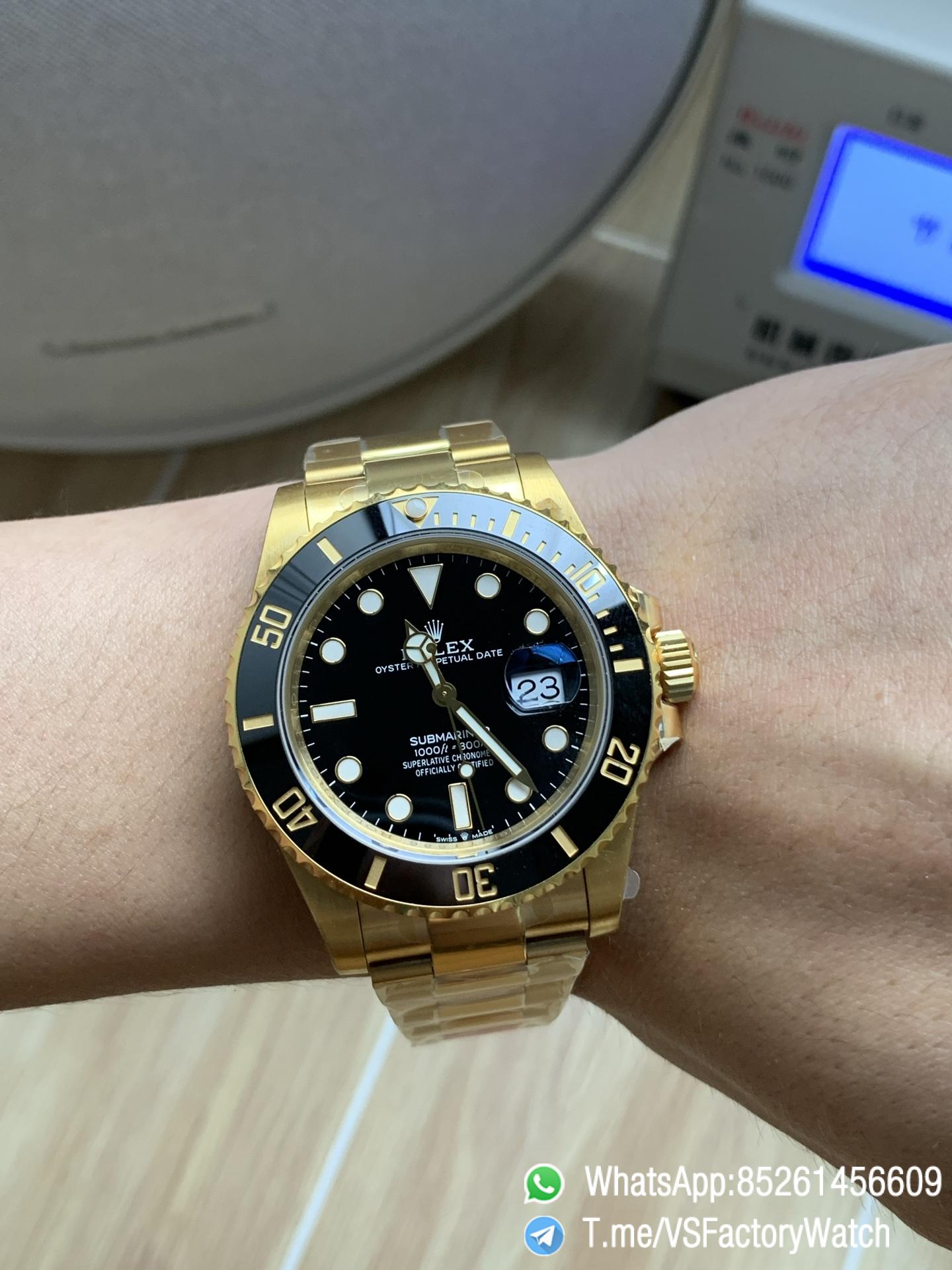 VS Factory Watches Submariner Full Gold Sub 41mm 126618LN Black Dial Black Ceramica Bezel DanDong 3235 Movement 08 VS Factory Watches Submariner Full Gold Sub 41mm 126618LN Black Dial Black Ceramica Bezel DanDong 3235 Movement 08