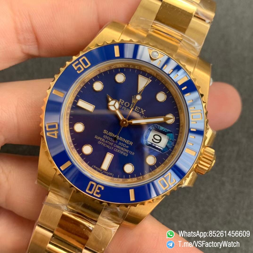 VSF Rolex Submariner 116618LB Blue Ceramic Bezel Black Dial 18K Yellow Gold Plated 904L Steel VS3135 Movement 03 VSF Rolex Submariner 116618LB Blue Ceramic Bezel Black Dial 18K Yellow Gold Plated 904L Steel VS3135 Movement 03