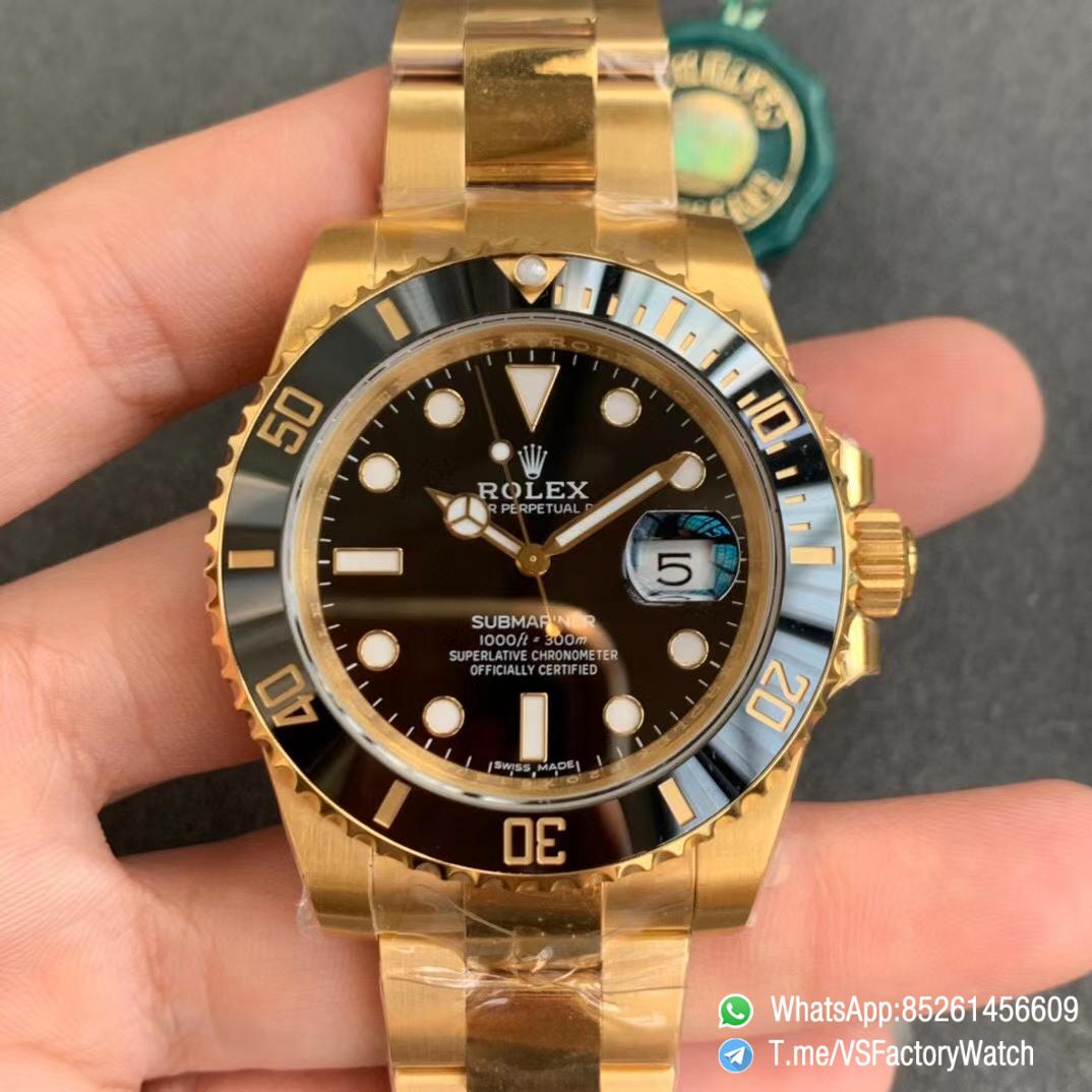 VSF Rolex Submariner 116618LN Black Ceramic Bezel Black Dial 18K Yellow Gold Plated on 904L Steel VS3135 Movement 01 VSF Rolex Submariner 116618LN Black Ceramic Bezel Black Dial 18K Yellow Gold Plated on 904L Steel VS3135 Movement 01