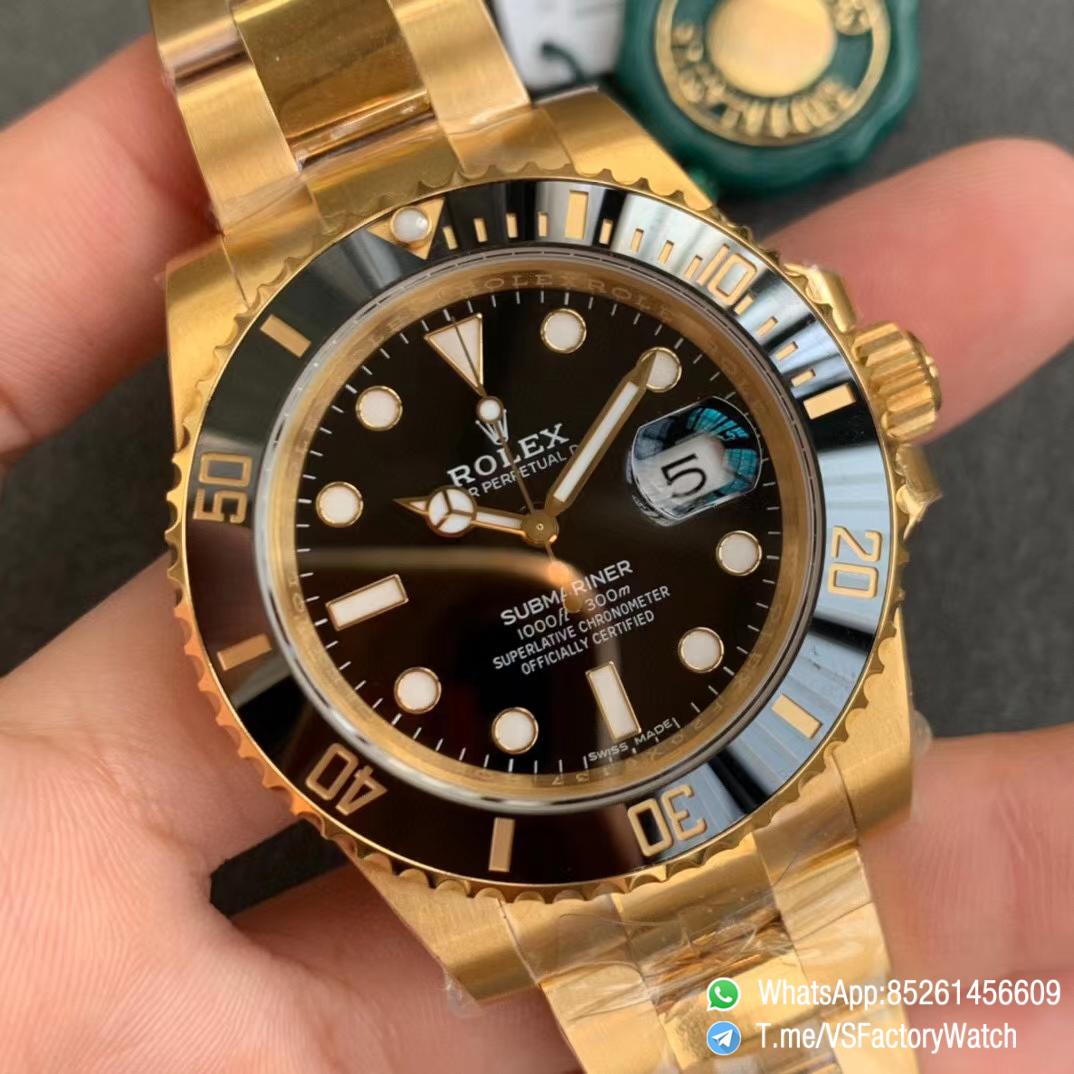 VSF Rolex Submariner 116618LN Black Ceramic Bezel Black Dial 18K Yellow Gold Plated on 904L Steel VS3135 Movement 02 VSF Rolex Submariner 116618LN Black Ceramic Bezel Black Dial 18K Yellow Gold Plated on 904L Steel VS3135 Movement 02