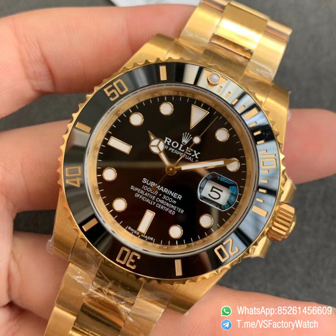 VSF Rolex Submariner 116618LN Black Ceramic Bezel Black Dial 18K Yellow Gold Plated on 904L Steel VS3135 Movement 03 VSF Rolex Submariner 116618LN Black Ceramic Bezel Black Dial 18K Yellow Gold Plated on 904L Steel VS3135 Movement 03