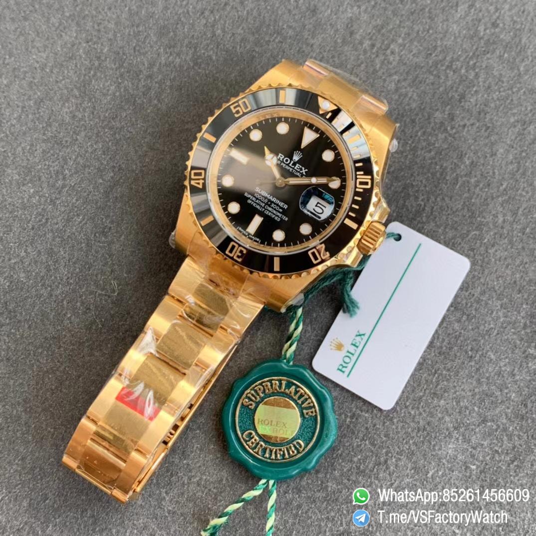 VSF Rolex Submariner 116618LN Black Ceramic Bezel Black Dial 18K Yellow Gold Plated on 904L Steel VS3135 Movement 09 VSF Rolex Submariner 116618LN Black Ceramic Bezel Black Dial 18K Yellow Gold Plated on 904L Steel VS3135 Movement 09