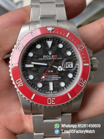 VSF Rolex Submariner DIW Sandblasted Carbon Dial Red Ceramic Bezel Carbon Dial Oyster Bracelet DanDong 3135 Movement 00