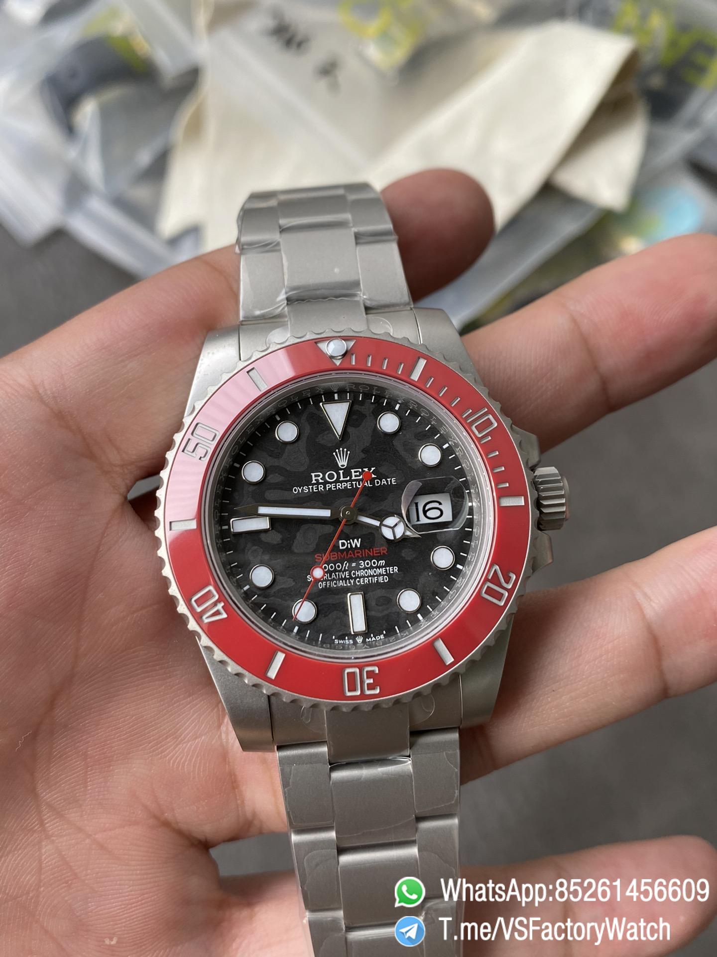 VSF Rolex Submariner DIW Sandblasted Carbon Dial Red Ceramic Bezel Carbon Dial Oyster Bracelet DanDong 3135 Movement 03 VSF Rolex Submariner DIW Sandblasted Carbon Dial Red Ceramic Bezel Carbon Dial Oyster Bracelet DanDong 3135 Movement 03