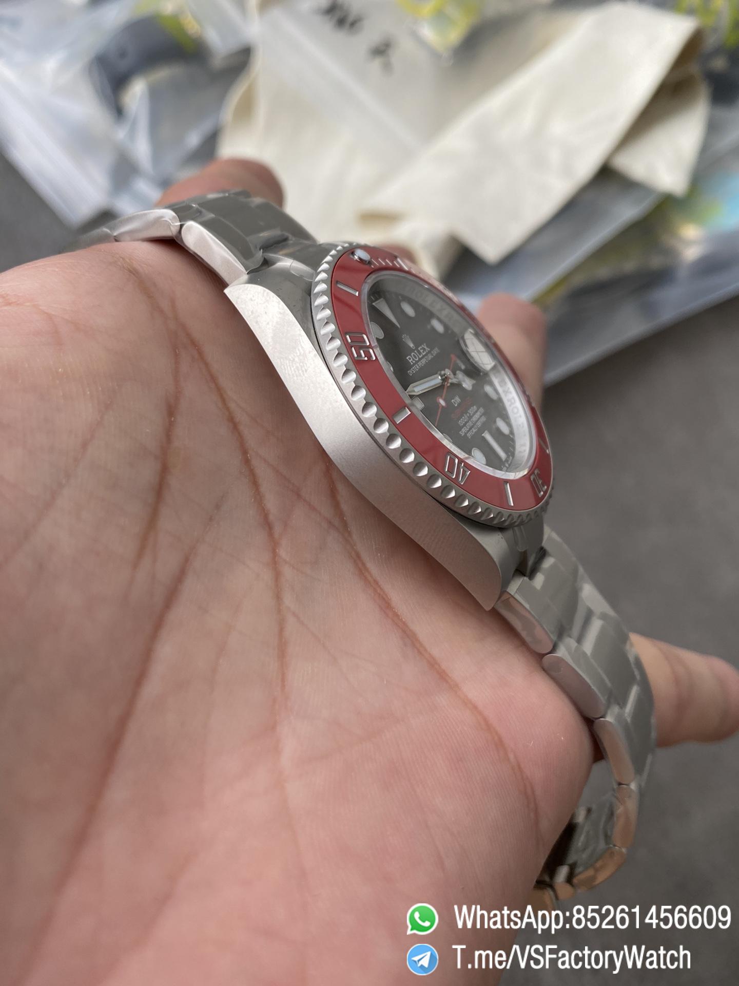 VSF Rolex Submariner DIW Sandblasted Carbon Dial Red Ceramic Bezel Carbon Dial Oyster Bracelet DanDong 3135 Movement 06 VSF Rolex Submariner DIW Sandblasted Carbon Dial Red Ceramic Bezel Carbon Dial Oyster Bracelet DanDong 3135 Movement 06