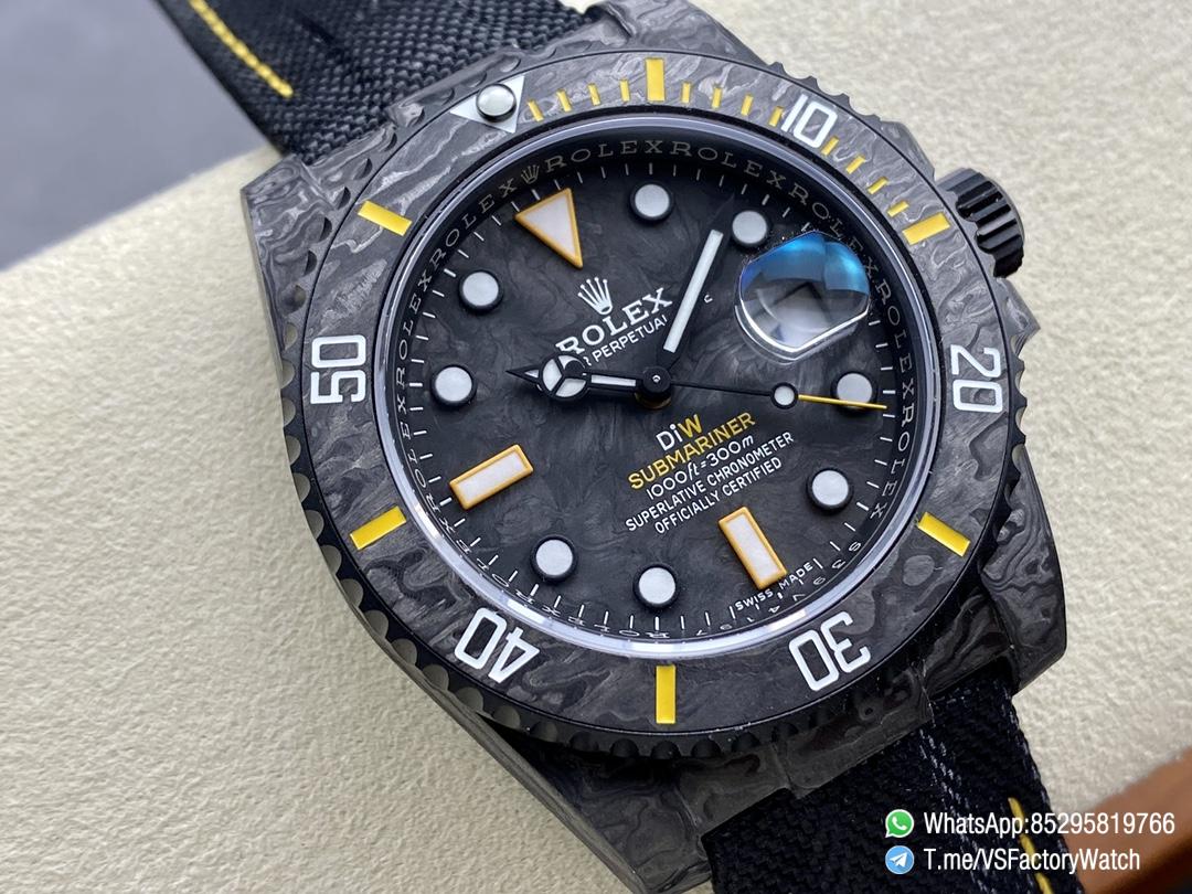 VSF Submariner DIW Black Carbon Case Black Carbon Dial Black Carbon Bezel with Yellow Indexes Black Nylon Strap DD3135 Movement 02 VSF Submariner DIW Black Carbon Case Black Carbon Dial Black Carbon Bezel with Yellow Indexes Black Nylon Strap DD3135 Movement 02