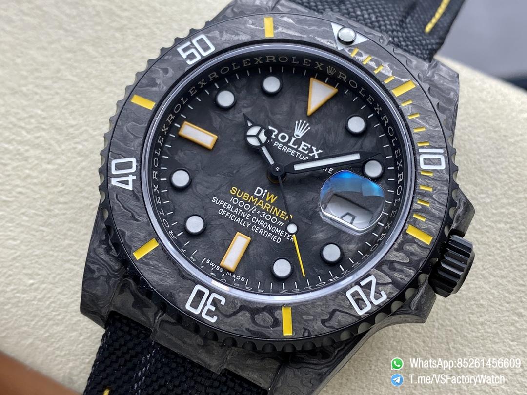 VSF Submariner DIW Black Carbon Case Black Carbon Dial Black Carbon Bezel with Yellow Indexes Black Nylon Strap DD3135 Movement 03 VSF Submariner DIW Black Carbon Case Black Carbon Dial Black Carbon Bezel with Yellow Indexes Black Nylon Strap DD3135 Movement 03