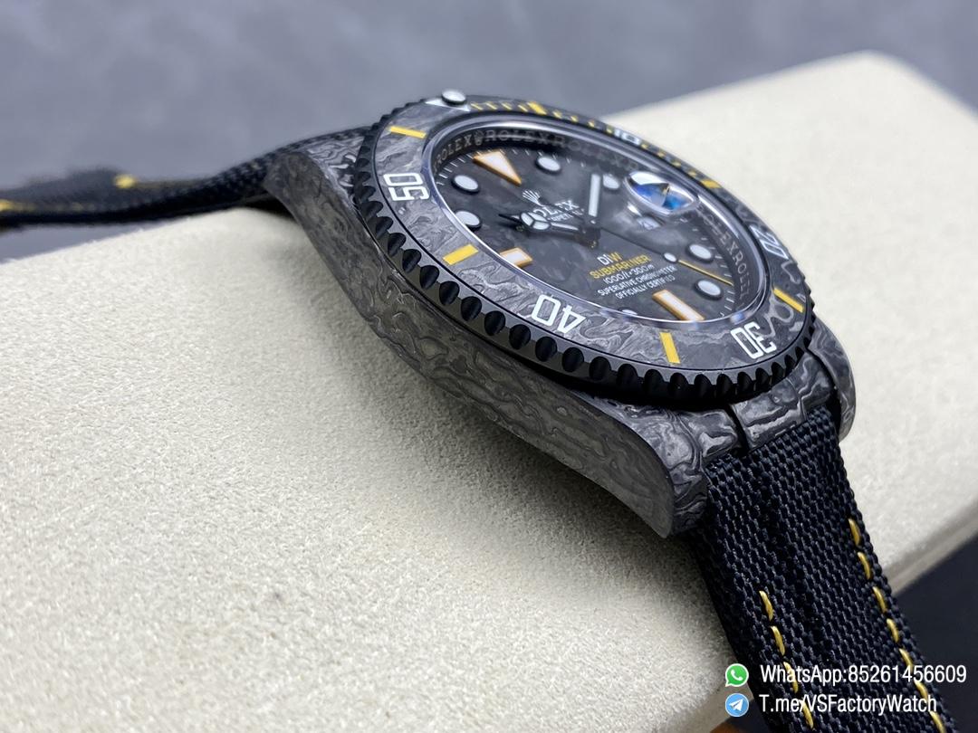 VSF Submariner DIW Black Carbon Case Black Carbon Dial Black Carbon Bezel with Yellow Indexes Black Nylon Strap DD3135 Movement 05 VSF Submariner DIW Black Carbon Case Black Carbon Dial Black Carbon Bezel with Yellow Indexes Black Nylon Strap DD3135 Movement 05