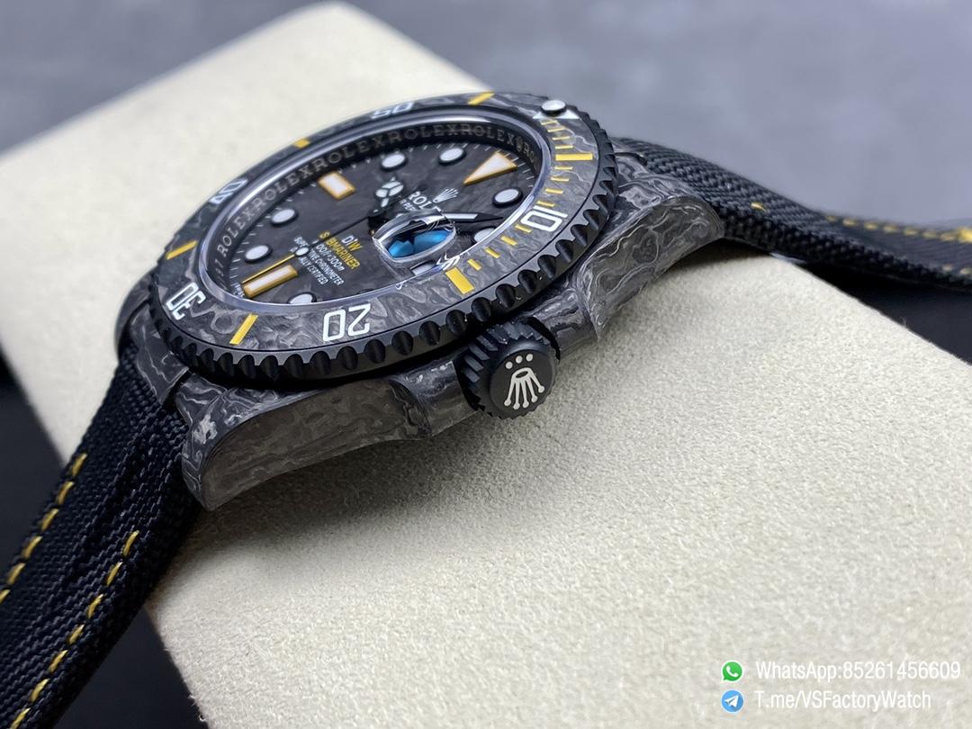 VSF Submariner DIW Black Carbon Case Black Carbon Dial Black Carbon Bezel with Yellow Indexes Black Nylon Strap DD3135 Movement 06 VSF Submariner DIW Black Carbon Case Black Carbon Dial Black Carbon Bezel with Yellow Indexes Black Nylon Strap DD3135 Movement 06