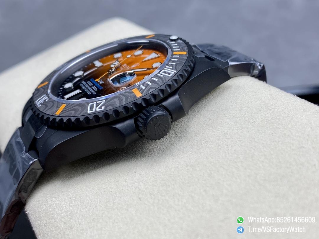 VSF DiW Submariner 40mm DLC Case and Bracelet Black and Orange Dial Black Carbon Fiber Bezel DanDong 3135 Movement 07 VSF DiW Submariner 40mm DLC Case and Bracelet Black and Orange Dial Black Carbon Fiber Bezel DanDong 3135 Movement 07