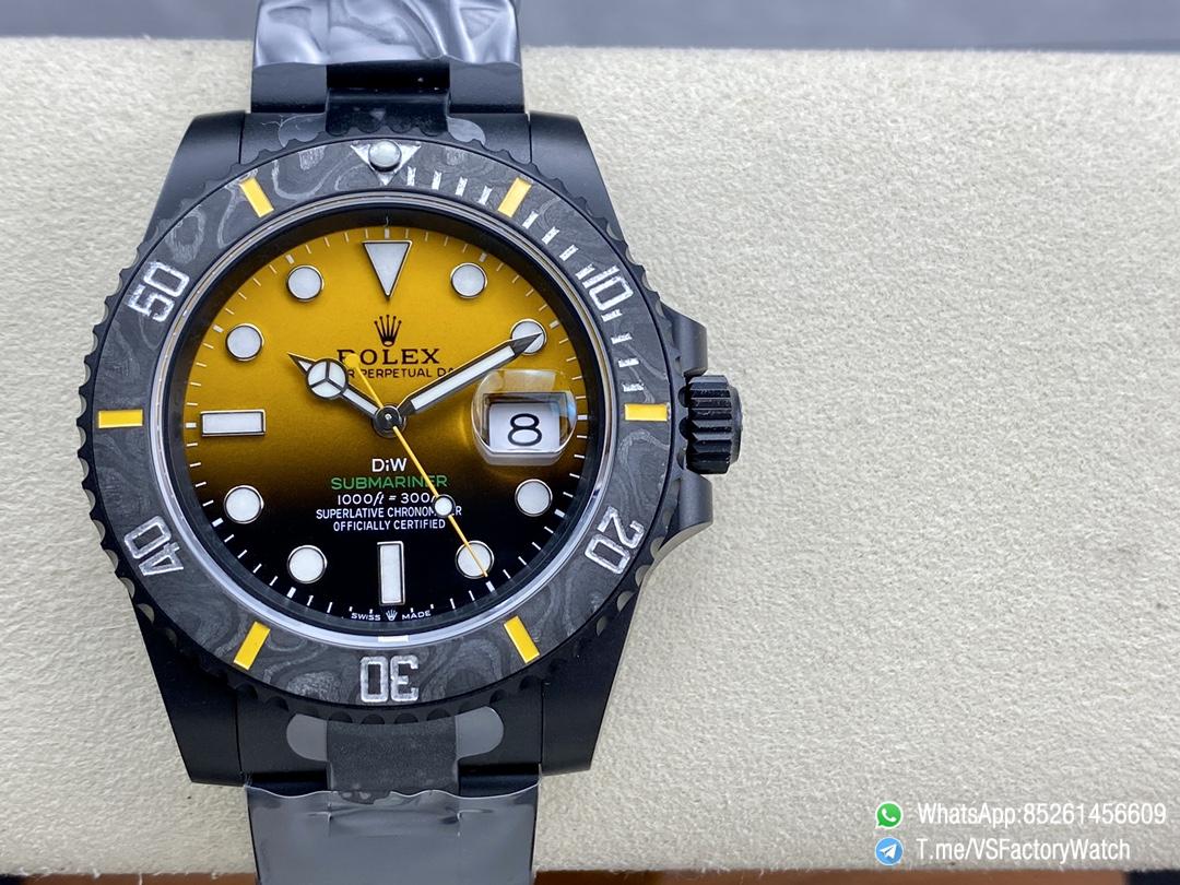 VSF DiW Submariner 40mm DLC Case and Bracelet Black and Yellow Dial Black Carbon Fiber Bezel DanDong 3135 Movement 01 VSF DiW Submariner 40mm DLC Case and Bracelet Black and Yellow Dial Black Carbon Fiber Bezel DanDong 3135 Movement 01