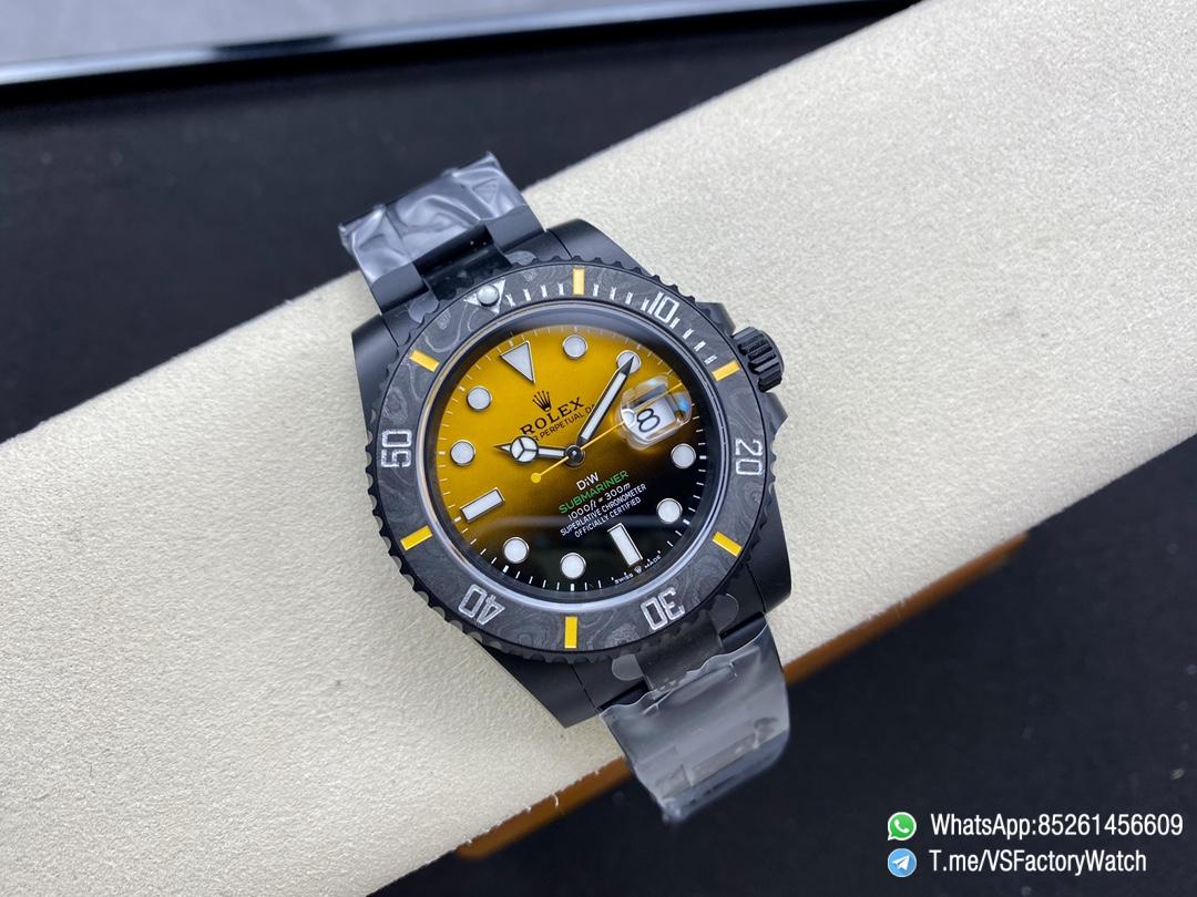VSF DiW Submariner 40mm DLC Case and Bracelet Black and Yellow Dial Black Carbon Fiber Bezel DanDong 3135 Movement 04 VSF DiW Submariner 40mm DLC Case and Bracelet Black and Yellow Dial Black Carbon Fiber Bezel DanDong 3135 Movement 04