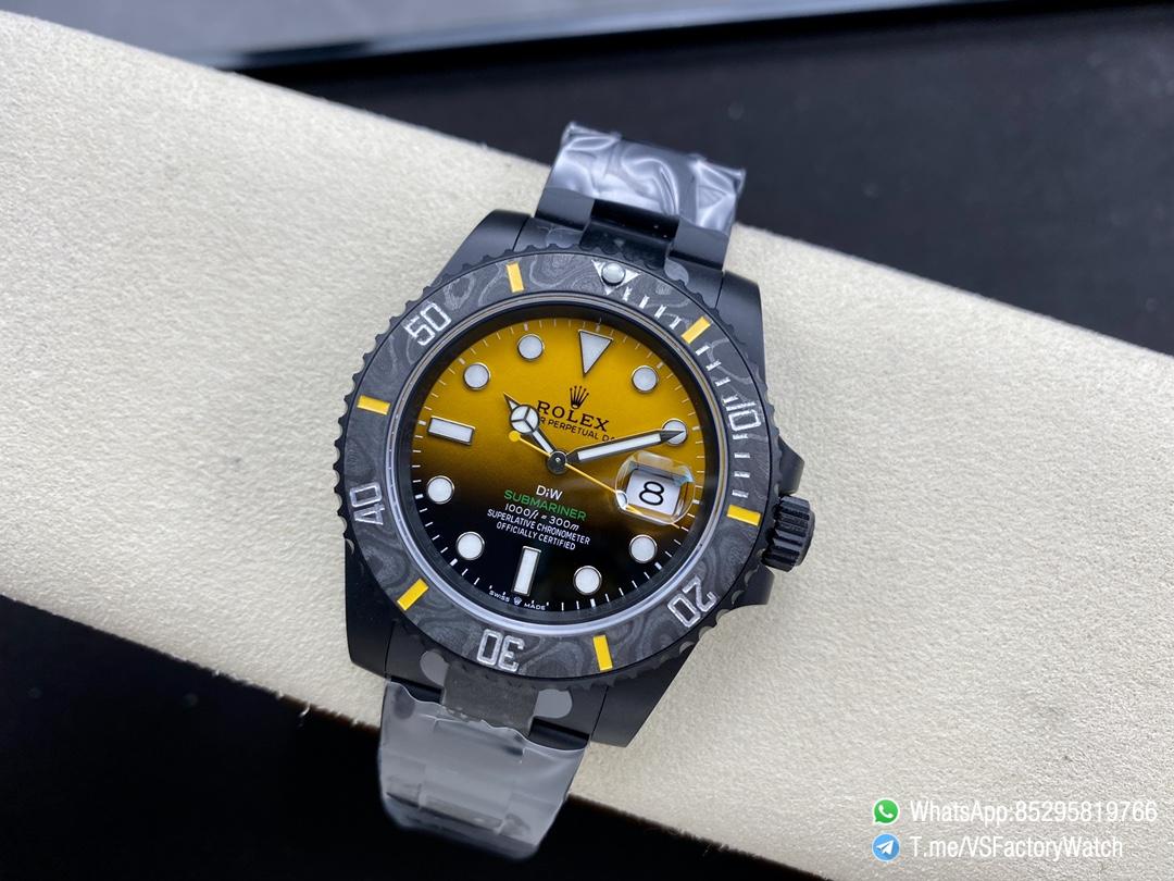 VSF DiW Submariner 40mm DLC Case and Bracelet Black and Yellow Dial Black Carbon Fiber Bezel DanDong 3135 Movement 05 VSF DiW Submariner 40mm DLC Case and Bracelet Black and Yellow Dial Black Carbon Fiber Bezel DanDong 3135 Movement 05