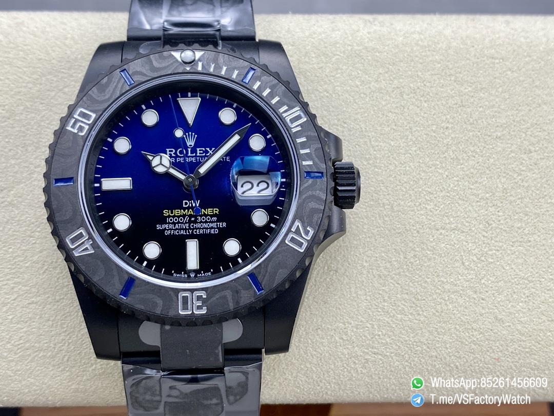 VSF DiW Submariner DLC 40mm Case and Bracelet Black and Blue Dial Black Carbon Fiber Bezel DanDong 3135 Movement 01 VSF DiW Submariner DLC 40mm Case and Bracelet Black and Blue Dial Black Carbon Fiber Bezel DanDong 3135 Movement 01