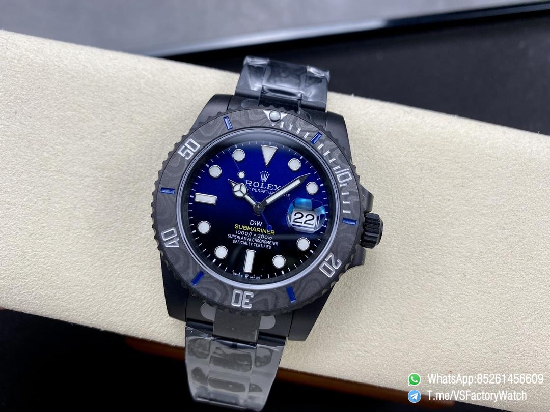 VSF DiW Submariner DLC 40mm Case and Bracelet Black and Blue Dial Black Carbon Fiber Bezel DanDong 3135 Movement 04 VSF DiW Submariner DLC 40mm Case and Bracelet Black and Blue Dial Black Carbon Fiber Bezel DanDong 3135 Movement 04