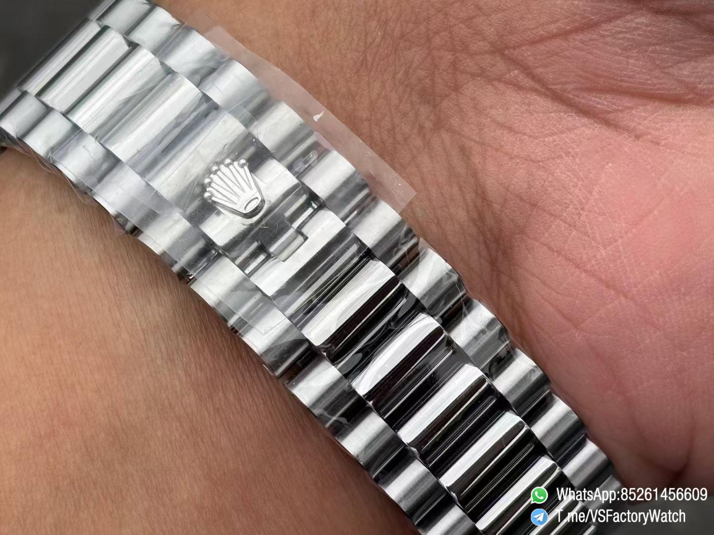 VSF Rolex DayDate 40mm 228239 Green Dial wtih Roma Markers 904L Steel Case and President Bracelet DanDong 3255 Movement V2 Weight 182g 06