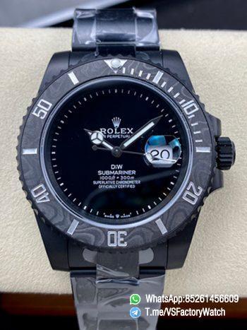 VSF Submariner DIW No Markers DLC Case and Bracelet Black Dial Black Carbon Fiber Bezel DanDong 3135 Movement 00