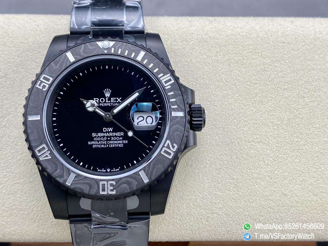 VSF Submariner DIW No Markers DLC Case and Bracelet Black Dial Black Carbon Fiber Bezel DanDong 3135 Movement 01 VSF Submariner DIW No Markers DLC Case and Bracelet Black Dial Black Carbon Fiber Bezel DanDong 3135 Movement 01