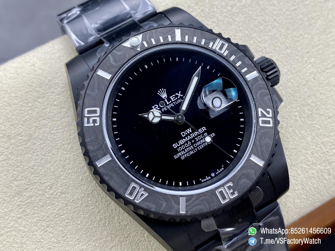 VSF Submariner DIW No Markers DLC Case and Bracelet Black Dial Black Carbon Fiber Bezel DanDong 3135 Movement 02 VSF Submariner DIW No Markers DLC Case and Bracelet Black Dial Black Carbon Fiber Bezel DanDong 3135 Movement 02