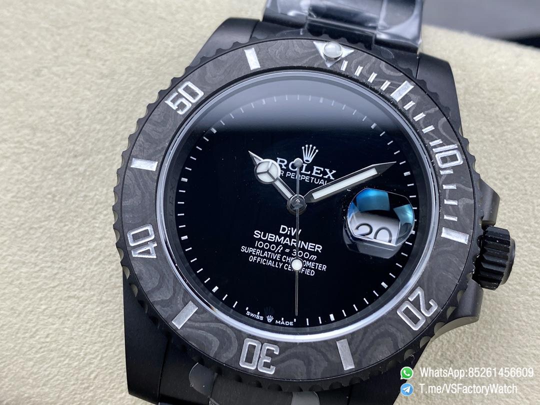VSF Submariner DIW No Markers DLC Case and Bracelet Black Dial Black Carbon Fiber Bezel DanDong 3135 Movement 03 VSF Submariner DIW No Markers DLC Case and Bracelet Black Dial Black Carbon Fiber Bezel DanDong 3135 Movement 03